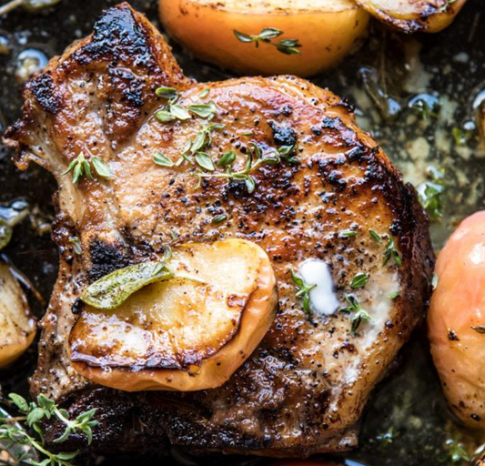 Apple Butter and Sage Mangalitsa Pork Chops