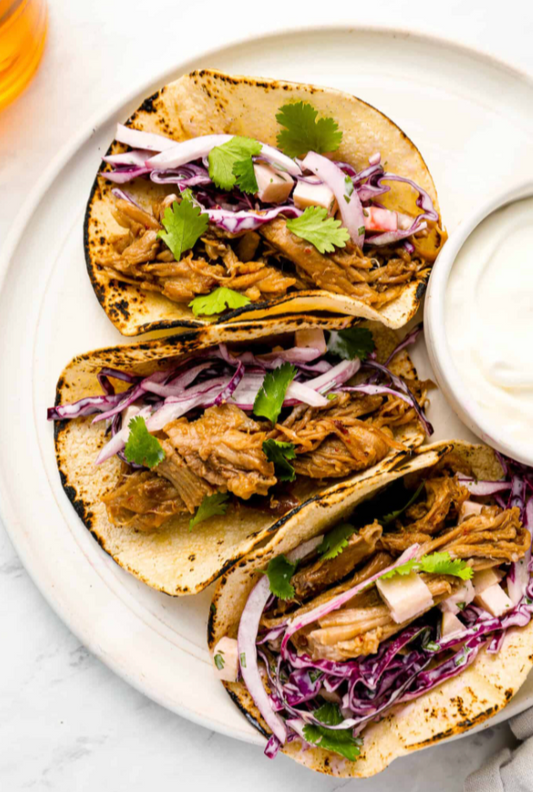 Crispy Iberico Tacos with Spicy Apple Slaw